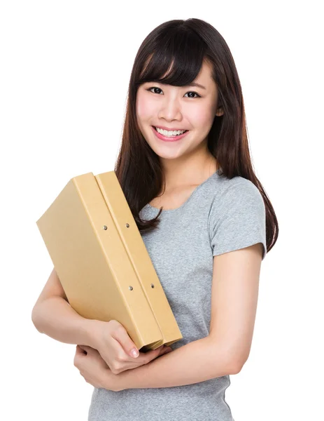 Young asian woman in grey t-shirt — Stock Photo, Image
