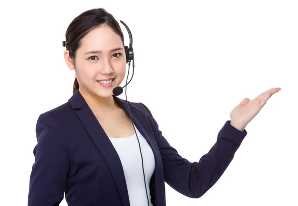 Aziatische call center agent — Stockfoto