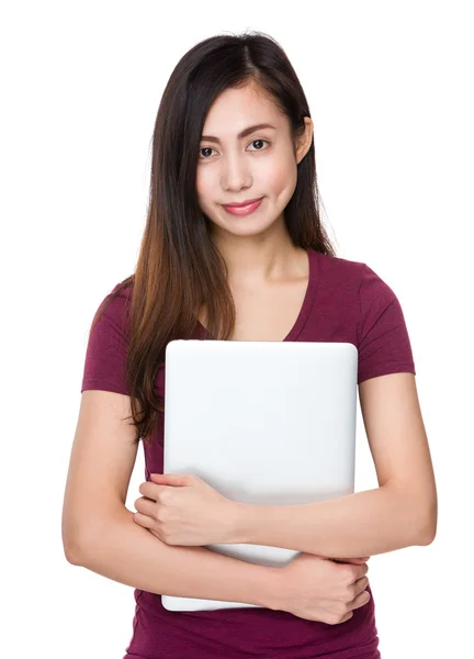 Asiatico giovane donna in rosso t-shirt — Foto Stock