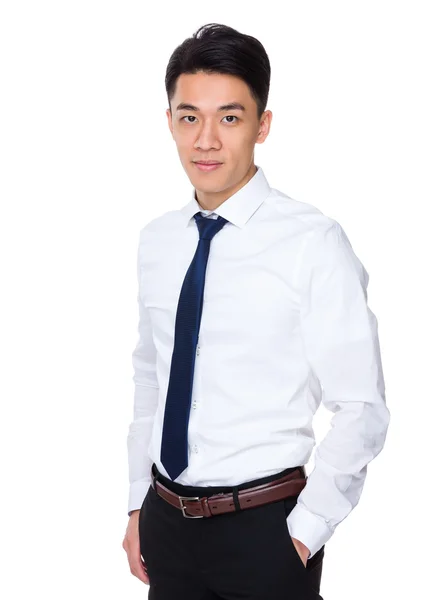 Ασιατικές όμορφος επιχειρηματία σε λευκό πουκάμισο — Φωτογραφία Αρχείου
