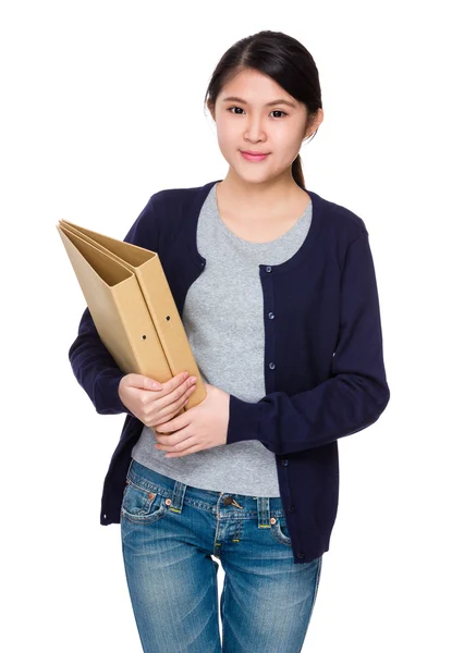 Mladá Asijská dívka v modrém vestu — Stock fotografie