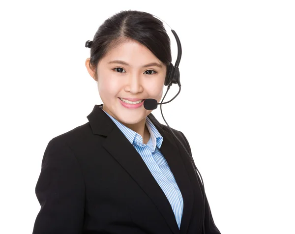 Aziatische vrouwelijke klant diensten assistent — Stockfoto