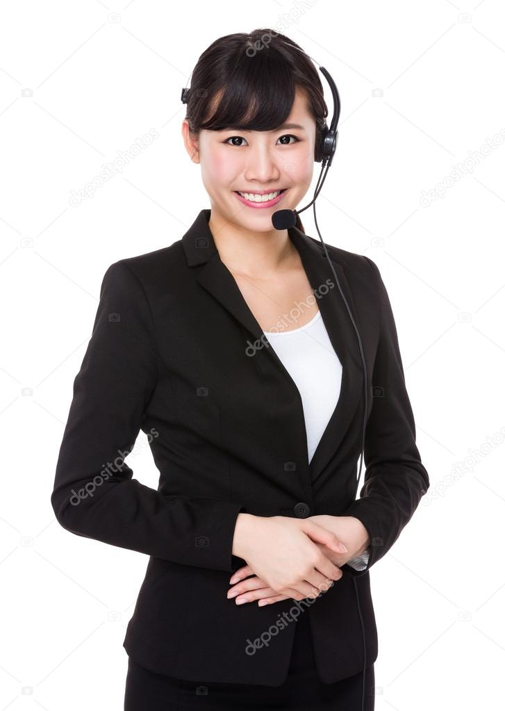 asian female call center operator