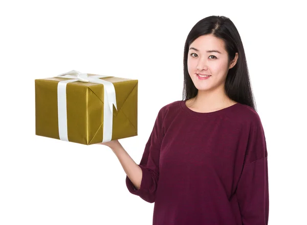 Asian young woman in red t-shirt — Stock Photo, Image