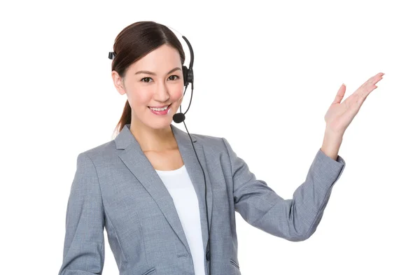 Mujer asiática operador de servicios al cliente — Foto de Stock