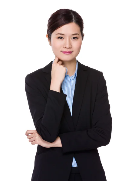 Asian young businesswoman in black suit — Stock Photo, Image