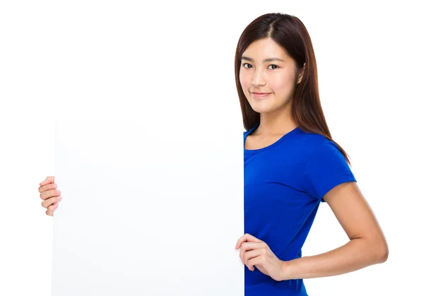 Asian young woman in blue t-shirt — Stock Photo, Image