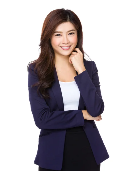 Азиатская предпринимательница в деловом костюме — стоковое фото