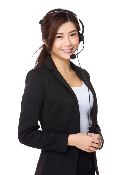 Asiatico femmina servizio clienti rappresentante — Foto Stock