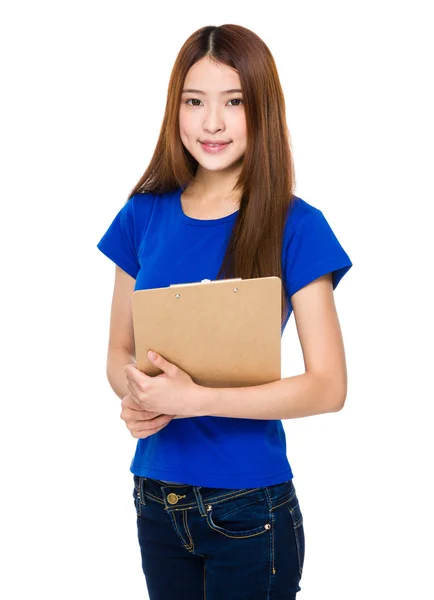 Asiática joven mujer en azul camiseta —  Fotos de Stock