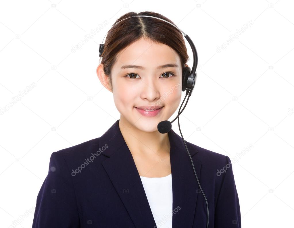 asian female customer services operator