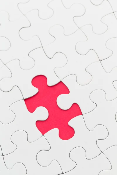Düz beyaz jigsaw puzzle — Stok fotoğraf