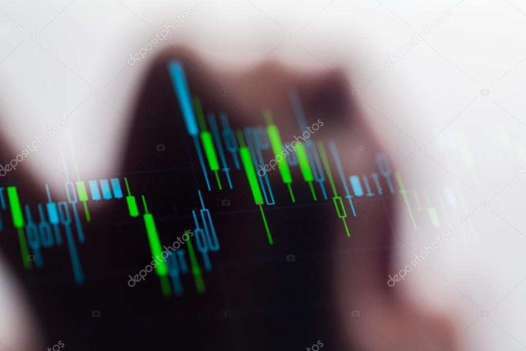 stock market graph on a screen