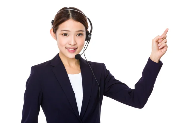 Asiatiska kvinnliga call center agent — Stockfoto
