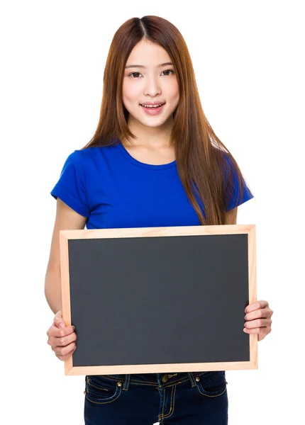 Asiática joven mujer en azul camiseta — Foto de Stock