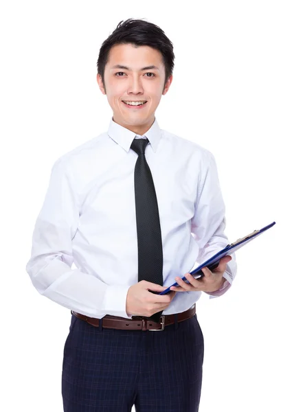 Asiático guapo hombre de negocios en blanco camisa — Foto de Stock