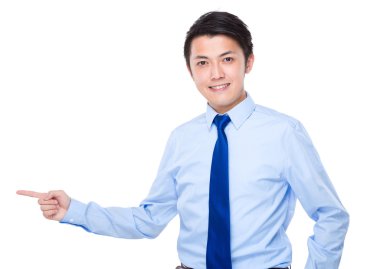 mavi gömlekli Asya yakışıklı işadamı