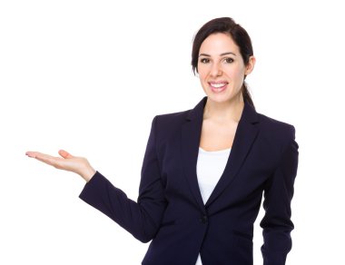 Beyaz esmer iş kadını iş kıyafeti