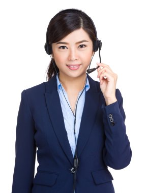 Asyalı kadın müşteri hizmetleri operatör