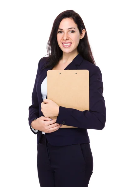 Caucásico morena mujer de negocios en traje de negocios —  Fotos de Stock