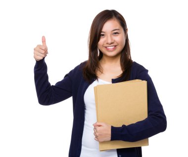 Asya genç kadın mavi hırka