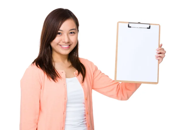 Asian young woman in pink cardigan — Stock Photo, Image