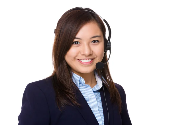 Asian female call center agent — Stock Photo, Image