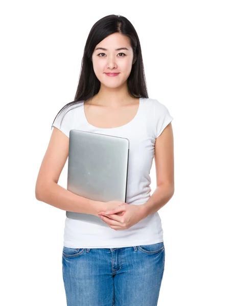 Asian young woman in white t-shirt — Stock Photo, Image