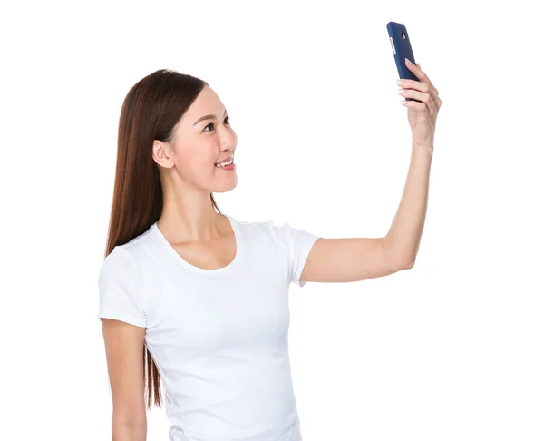 Asian young woman in white t-shirt — Stock Photo, Image