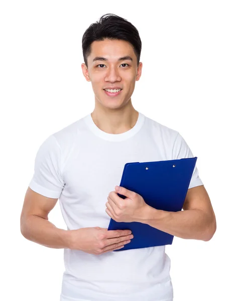 Asiatico bello uomo in bianco t-shirt — Foto Stock