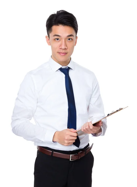 Asiático guapo hombre de negocios en blanco camisa — Foto de Stock