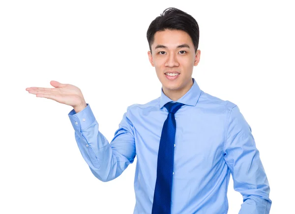 Asiático bonito homem de negócios em camisa azul — Fotografia de Stock