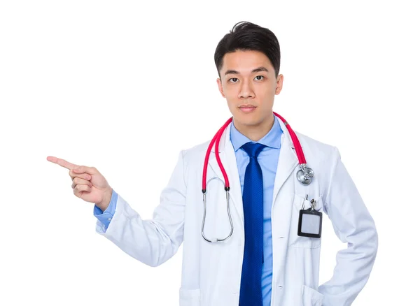 Young asian male doctor with stethoscope — Stock Photo, Image