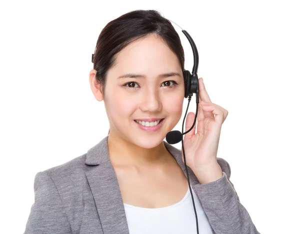 Asian female customer services operator — Stock Photo, Image