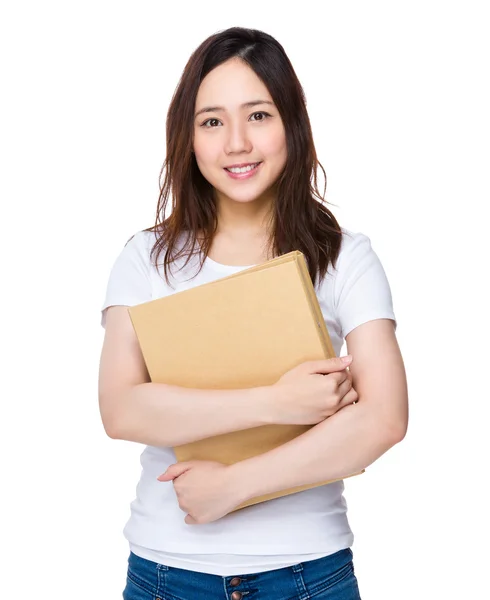 Joven asiática mujer en blanco camiseta — Foto de Stock