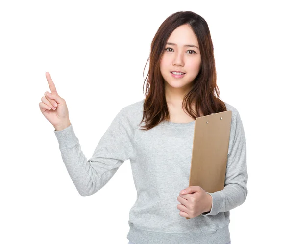 Joven mujer asiática en suéter gris — Foto de Stock