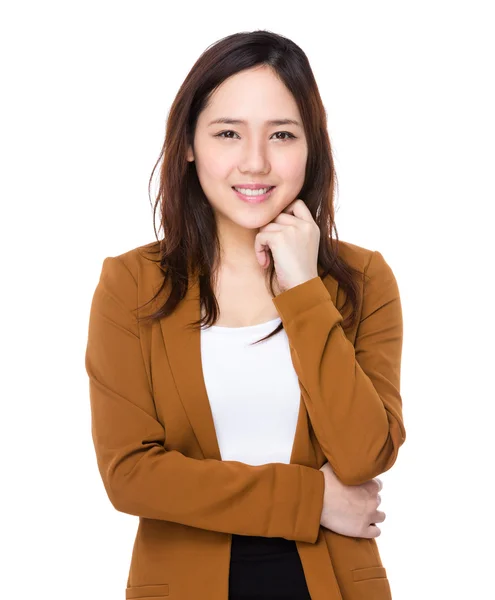 Asian young businesswoman in business suit — Stock Photo, Image