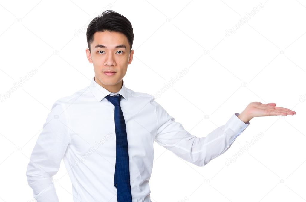 asian handsome businessman in white shirt