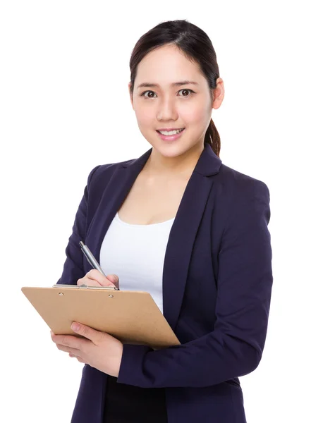 Asian young businesswoman in business suit — Stock Photo, Image