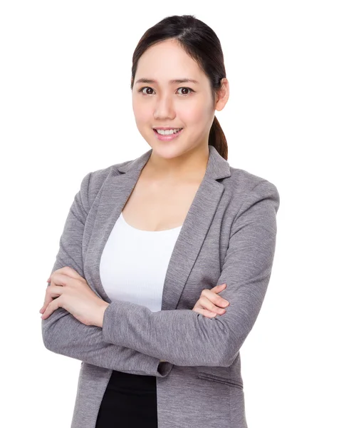 Asian young businesswoman in business suit — Stock Photo, Image