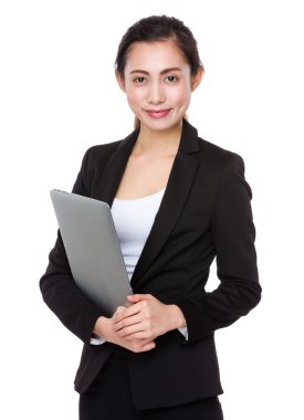 Asya genç iş kadını iş kıyafeti