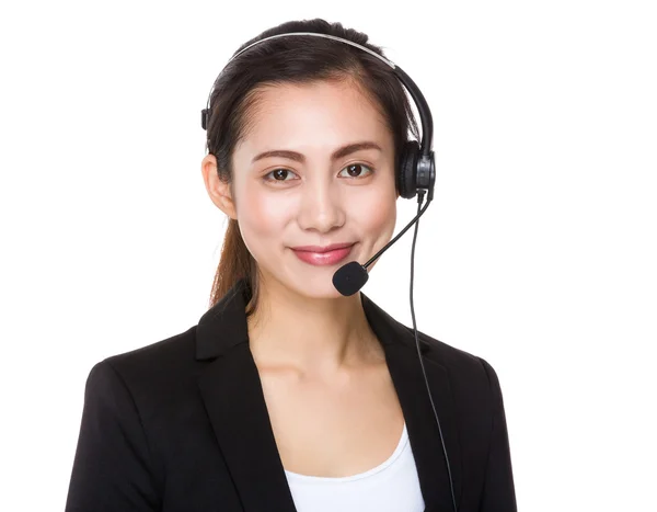 Asiática feminina operador de serviços ao cliente — Fotografia de Stock