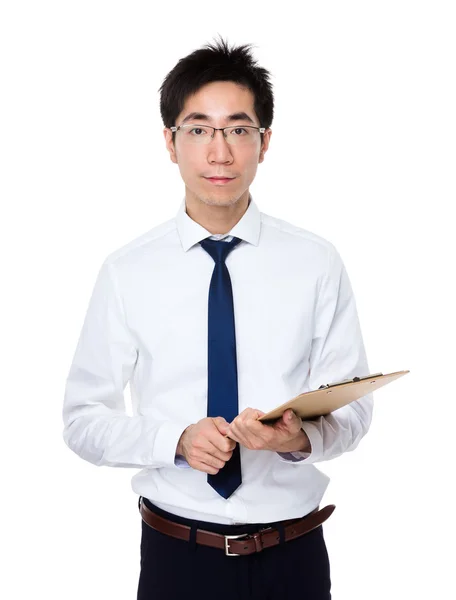 Asiático joven hombre de negocios en blanco camisa — Foto de Stock