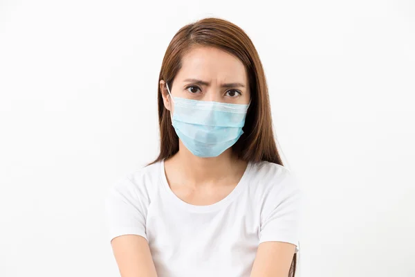 Young woman with face mask — Stock Photo, Image