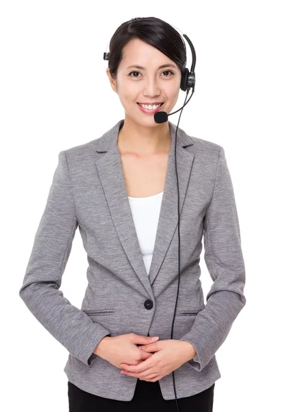 Call center agent with headset — Stock Photo, Image