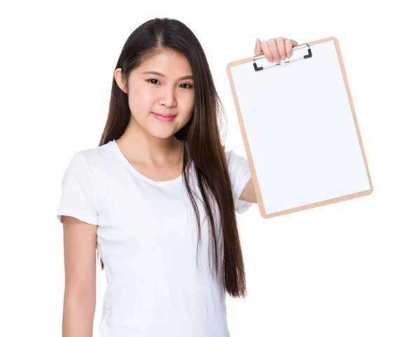 Asian young woman in white t-shirt — Stock Photo, Image