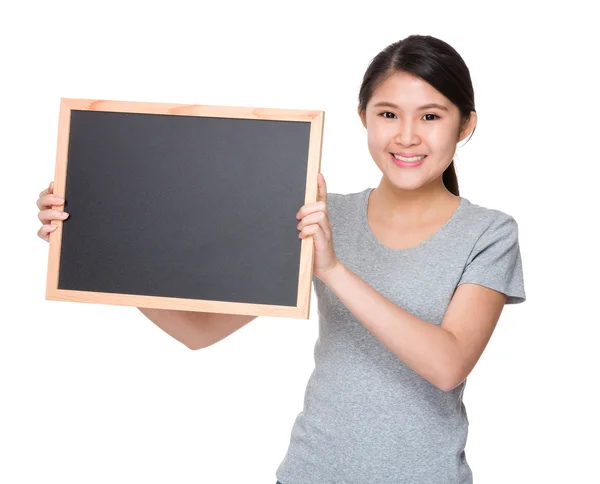 Asian young woman in grey t-shirt — Stock Photo, Image