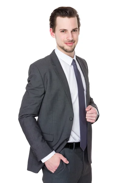 Caucasian handsome businessman in business suit — Stock Photo, Image