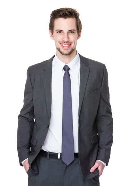 Caucasian handsome businessman in business suit — Stock Photo, Image