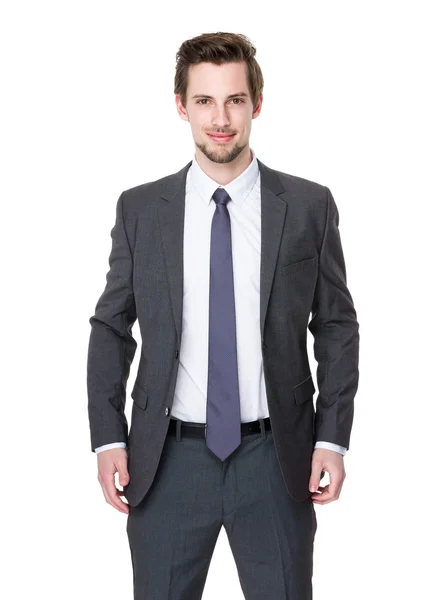 Caucásico guapo hombre de negocios en traje de negocios — Foto de Stock